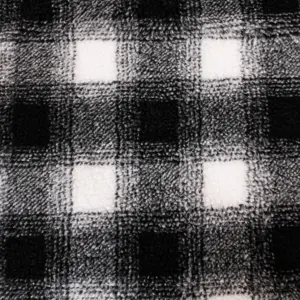 Venditore di moda classico Wrom spesso nero bianco Plaid stile 100% in poliestere tessuto Tweed per soprabito