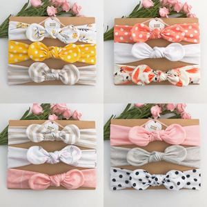 3 uds de Europa y Estados Unidos, diadema superventas, diadema para niños, Diadema con lazo estampado, tocados con Orejas de conejo - Product Image 1
