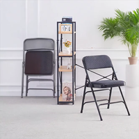 Chaises pliantes en métal robustes avec siège en tissu rembourré empilables pour les événements, les banquets, les conférences, les repas