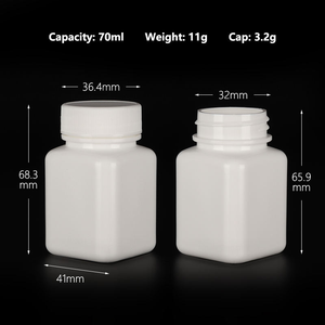 Bán buôn 30ml vuông nhựa HDPE Pill viên nang nắp an toàn y học chai dược container vitamin bổ sung chai - Product Image 6