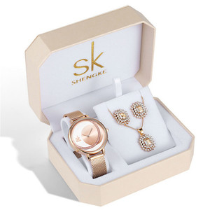 Vendita calda di lusso rosa <span class=keywords><strong>orecchini</strong></span> e collana Set Packaging personalizzato moda Business moneta portagioie popolare per le donne - Product Image 5