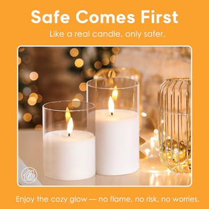 Velas en Frascos de Vidrio con Llama Realista 3D, Funcionamiento con Batería, Control Remoto, Luz Blanca Cálida, para Decoración del Hogar y Bodas - Product Image 5