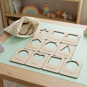 ZROSY Puzzle éducatif gratuit en MDF pour enfants de 3 à 6 ans : Formes géométriques (Étoile, Rectangle, Trapèze, Polygone, Hexagone, Cœur, Carré) - Product Image 3