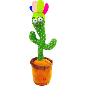 Jouet en peluche douce en forme de cactus, parlant, chantant et dansant, rembourré en coton PP, avec couleur personnalisée et taille de 33 cm - Product Image 1