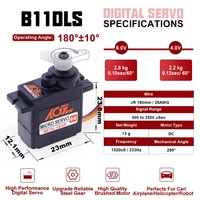 Servomoteur numérique AGFRC B11DLS 200 degrés 2,8 kg 0,1 seconde 4,8-6 V CC avec engrenages métalliques et plastiques pour avion RC, pièces RC à largeur d'impulsion numérique