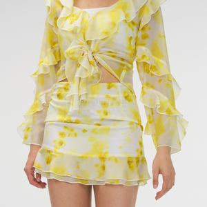 Minifalda Personalizada con Estampado y Volantes en Línea A para Mujer - Product Image 1