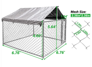 6 Ft. X 10 pi. X 10 pi. Niche pour chien en fil métallique série Gold Maillon de chaîne <span class=keywords><strong>complet</strong></span> Maillon de chaîne Maison pour chien - Product Image 5