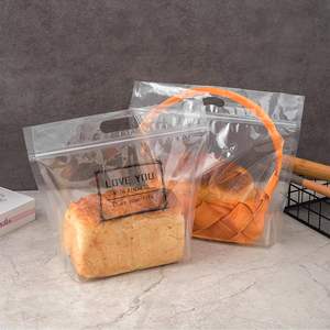 <b>Clear</b> Plastic Reusable Zipper Bread Loaf Packaging <b>Bags</b> with Handle for Freshness Preservation - Product Image 4