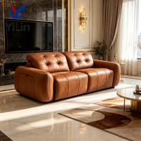 Ensemble de canapés inclinables en cuir de qualité supérieure de conception italienne, style moderne, meubles de salon avec structure en métal
