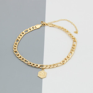 SP <span class=keywords><strong>En</strong></span> Gros 26 Lettre Simple <span class=keywords><strong>Or</strong></span> <span class=keywords><strong>Initiale</strong></span> Lien Cubain Cheville Pour Femmes Chaussures Bijoux - Product Image 5