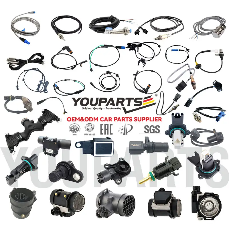 YOUPARTS Nox Oxygen O2 Nivel de aceite automático Caja de cambios Combustible Cigüeñal Ángulo de dirección Abs Sensor Negro 12 PIEZAS OEM Sensor de velocidad Bmw