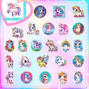 Cute Unicorn Waterproof Stickers: Custom DIY Decorative Stickers for Preschoolers and Children Cartoon Animal Stickers - Product Image 3