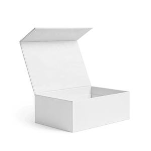 Kotak Kemasan Pakaian Lipat Magnetik Premium Mewah Daur Ulang dari Karton Kaku dengan Logo Kustom Putih, Kotak Hadiah Flip Top - Product Image 1