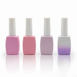 14Ml Custom Ontwerp Vierkant Elegante Uv Jas Nail Art Lijm Lege Gel Polish Flessen