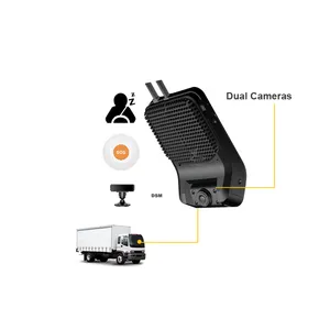 Sürücü yorgunluk sensörü ile 4G AI Dashcam ADAS video kayıt araç güvenlik izleme için GPS konumlandırma