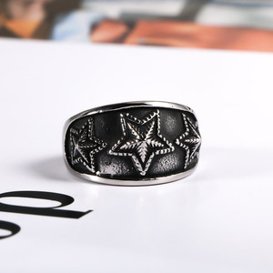 Anillo de plata tibetana con forma de estrella para hombre, joyería para discoteca, diseño de estrella de cinco puntas SA974 - Product Image 2