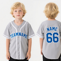 Camisetas de Béisbol de Doble Punto de Nueva York, Uniforme Personalizado, Kit Gris para Niños, Mocajes 3D Internacionales, Camisetas de Béisbol Grises para Niños