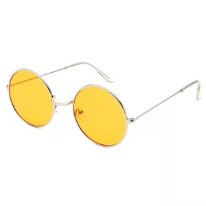 Round Retro Sunglasses <b>Gold</b> Silver Frame UV400 Protection Women's Fashion Lightweight Full Rim Category 1 Lenses - Product Image 2