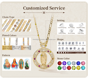 Collar <span class=keywords><strong>con</strong></span> Colgante <span class=keywords><strong>de</strong></span> <span class=keywords><strong>Cruz</strong></span> y Rosario <span class=keywords><strong>de</strong></span> la Virgen <span class=keywords><strong>de</strong></span> Guadalupe, Chapado en <span class=keywords><strong>Oro</strong></span>, Tricolor, para Mujer - Product Image 6