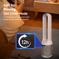 Ventilateur tour sans pales 42'' avec purificateur et humidificateur, moteur DC 40W, télécommande 12 vitesses, minuterie 12H, certifié 4-en-1 pour la maison/le bureau