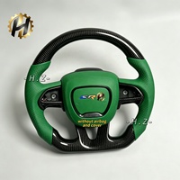 Volant de direction HZ Luxury en fibre de carbone forgée et cuir avec LED, 35 mm, 3/4 branches, modèle Dodge Challenger SRT Hellcat Demon 392 Charger