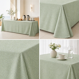Factory Direct Faux Linen Banquet <b>Table</b> Cloth Wrinkle Free Rectangular <b>For</b> Hospitality Events Custom Bulk - Product Image 1