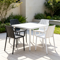Chaise de jardin empilable en polypropylène durable, respirante, avec support dorsal, pour terrasse commerciale et loisirs