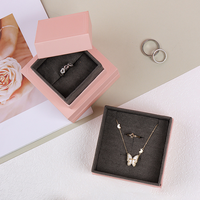 Emballages de bijoux personnalisés, sacs roses, boîtes d'emballage pour bagues, boucles d'oreilles, colliers, bracelets, cadeaux, boîtes d'emballage de bijoux roses
