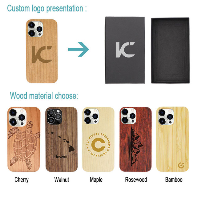 Laser Engraving Wooden Phone Case 2024 New Trend Biodegradable Phone Case for iPhone 16 Pro