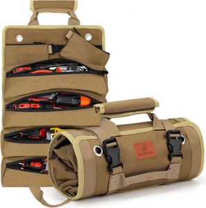 Bolsa de Herramientas Enrollable de Lona Resistente al Desgaste para Hombre, Organizador de Herramientas para Mecánico, Electricista, Aficionado, Muestra Gratis - Product Image 1