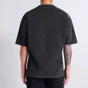 Men'S <b>Tshirt</b> acid washed crew Neck <b>tshirts</b> Drop Shoulder Oversized Streetwear distressed <b>vintage</b> T-Shirts for men - Product Image 3