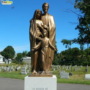 YOUFINE Statues de la Sainte Famille en bronze grandeur nature, décor religieux d'église antique, avec l'enfant Jésus, à vendre - Product Image 4