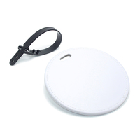 Vol Voyage Tissu Étiquette Ronde Étiquette PVC ID Adresse Nom Cercle Étiquette Blanc imprimable sublimation voyage bagage étiquette vierge