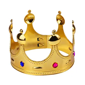 批发复古王冠万圣节儿童球装扮塑料皇冠派对用品生日头饰帽子