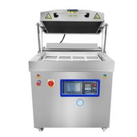 Machine d'emballage sous vide automatique commerciale pour viande, saucisses, poisson, barquettes alimentaires, film plastique, fonctionnement facile, haute précision
