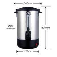 Meilleur Prix Bouilloire Électrique en Acier Inoxydable à Double Paroi 20L, Distributeur d'Eau Chaude avec Arrêt Automatique, Robinet Anti-Goutte et Maintien au Chaud