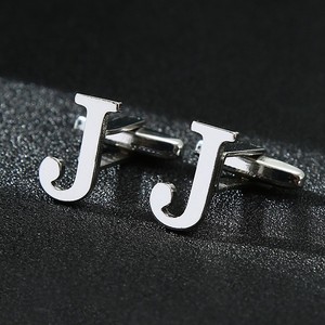 OEM高級カスタムレター メンズ イニシャル ウェディング カフスボタン ステンレス鋼 26英文字 カフスボタン メンズ用 - Product Image 5