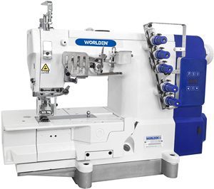 Machine à coudre industrielle Britex BR-3500D-01CB à 5 fils, point de recouvrement, entraînement direct, lit plat, interlock, avec prix économique - Product Image 1
