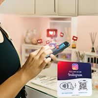 Placa Acrílica NFC con Código QR para Interacción en Redes Sociales de Instagram, Conexión Rápida de Perfil, Diseño Cuadrado para Montaje en Pared, Sin Aplicación