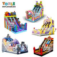 Glissade gonflable TONLE, nouveau design, personnalisable, commerciale, simple ou double piste, pour enfants et adultes