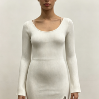 Robe longue côtelée rose fendue pour femme, qualité supérieure, personnalisable OEM & ODM, vente en gros - Alexis Midi