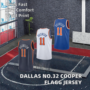 Magliette da basket all'ingrosso per uomo della <span class=keywords><strong>squadra</strong></span> New York Knicks # 11 Top Senza Maniche Traspiranti in Spandex/Poliestere con Stampa Digitale Brunson - Product Image 5