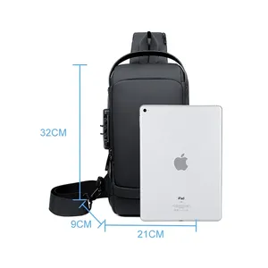 Étanche décontracté <span class=keywords><strong>poitrine</strong></span> <span class=keywords><strong>sac</strong></span> hommes multifonction Anti-vol USB charge hommes <span class=keywords><strong>sac</strong></span> à bandoulière en cuir verni voyage <span class=keywords><strong>poitrine</strong></span> <span class=keywords><strong>sac</strong></span> Pack Mal - Product Image 4