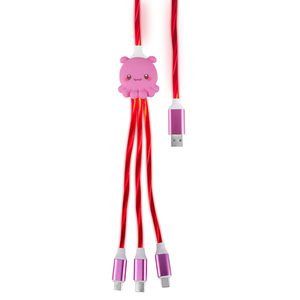 Animal marino <span class=keywords><strong>pulpo</strong></span> RGB que fluye luz hacia arriba Cable de cargador Cable de coche luminoso Luz Led USB C Cable de carga - Product Image 1