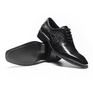 New Classic Elegant Handmade Oxford Square-Toe Men's Genuine Leather Formal Casual Shoes Steel Waterproof Lightweight Office OEM - Product Image 5