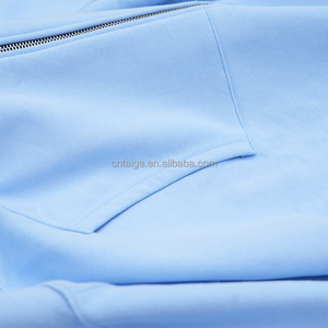 Hỗ trợ mẫu 100% bông trống Hoodies Thả Vai lông cừu biểu tượng tùy chỉnh người đàn ông đầy đủ Zip Up Hoodie - Product Image 5