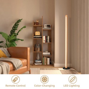 Lampadaire d'intérieur en bois massif, 140 cm, avec contrôle de température de couleur variable, certifié AU, idéal pour les salles d'exposition et les salles d'échantillons - Product Image 2