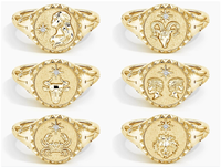 Bague Chevalière en Argent S925 Signes du Zodiaque, Luxe Plaqué Or 18K, Zircon Cubique Scintillant, Motif Étoile, pour Femme et Homme, Anniversaire