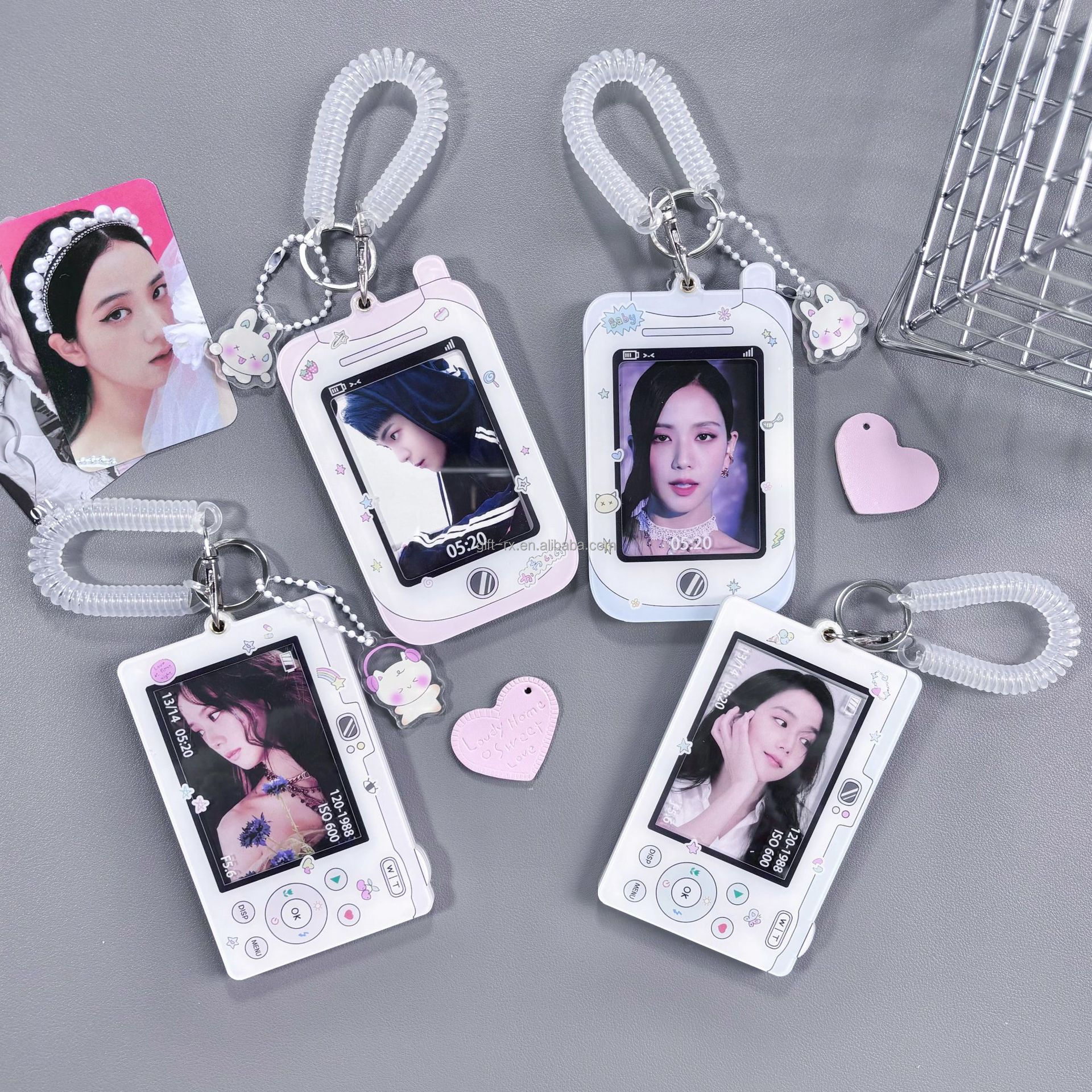 Custom Kpop Cartoon Photocard Holder Keychain Make Your Own Clear