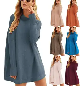 2024秋のセクシーなセータードレス綿の女性長袖セータードレスワンピースかわいいニットセータードレス女性服